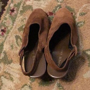 Chinese laundry brown open back tiny scratch size8